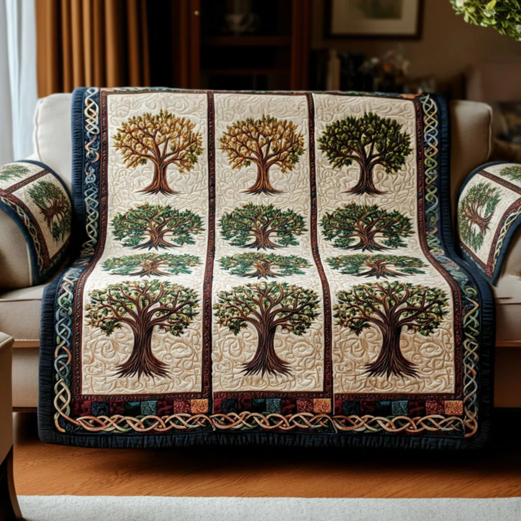 Tree Of Life Quilted Sofa Cover NCU0VT364