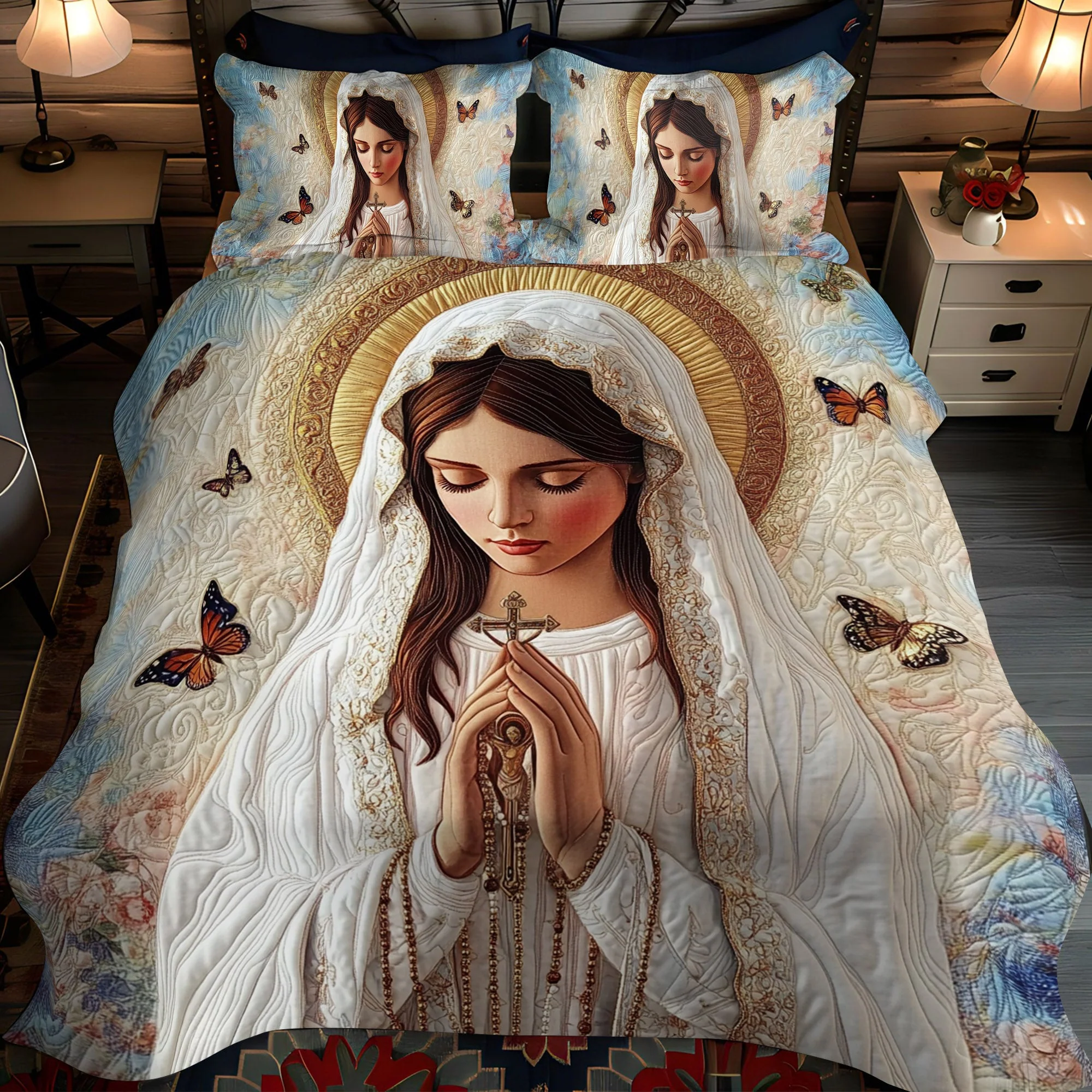 Blessed Radiance 3-Piece Quilted Bedding Set NCU0NT1777