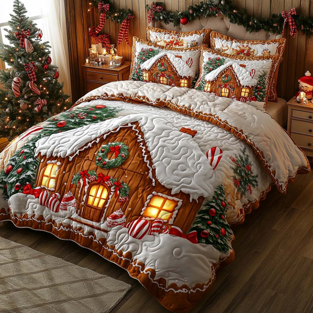 Christmas 3-Piece Quilted Bedding Set NCU0VT261