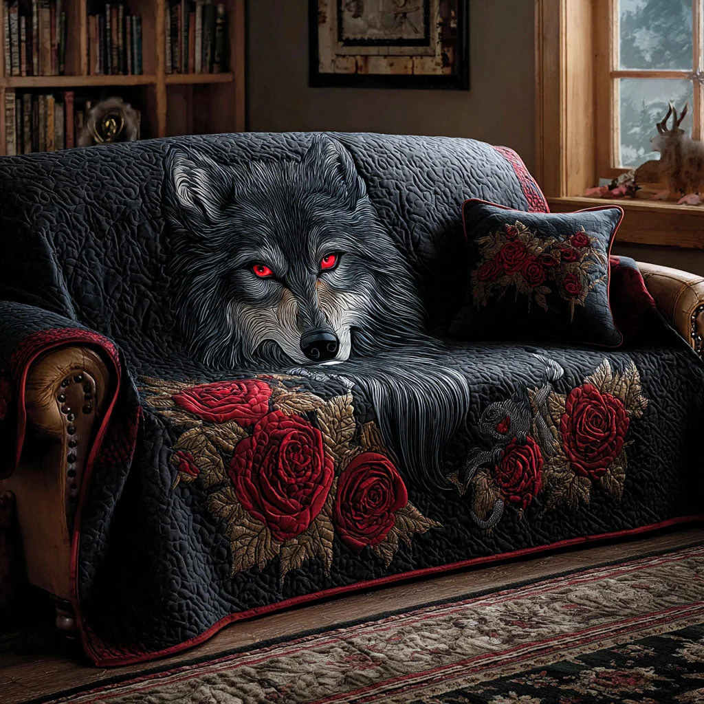 Wolf Quilted Sofa Cover NCU0VT328
