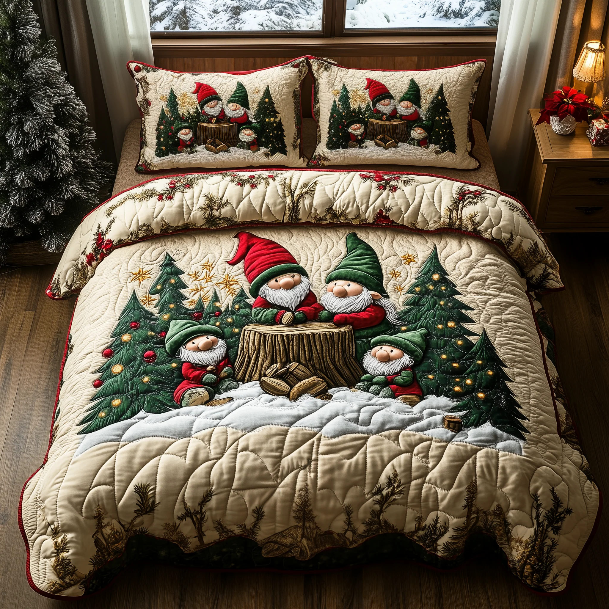 Christmas 3-Piece Quilted Bedding Set NCU0VT237