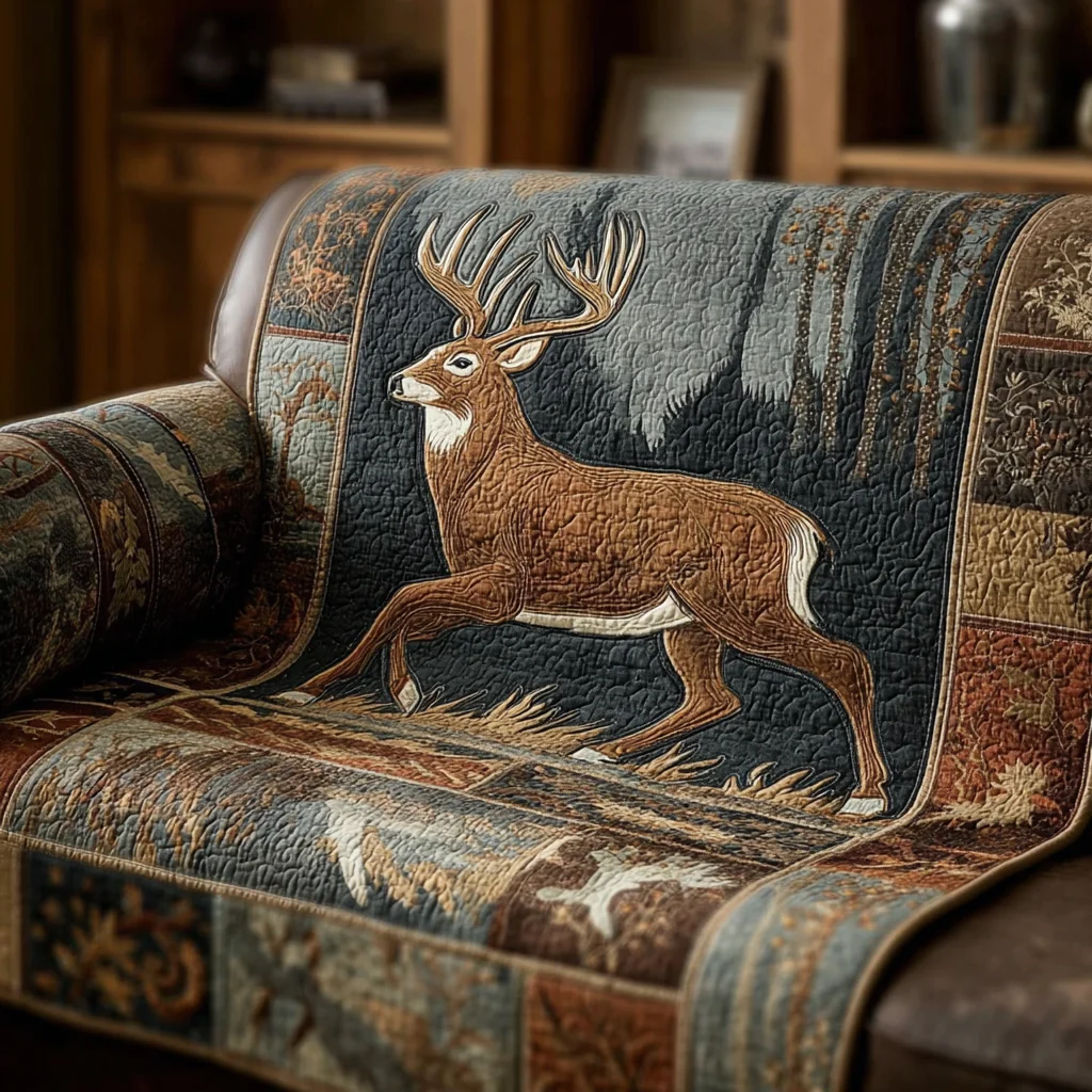 Deer Quilted Sofa Cover NCU0VT336