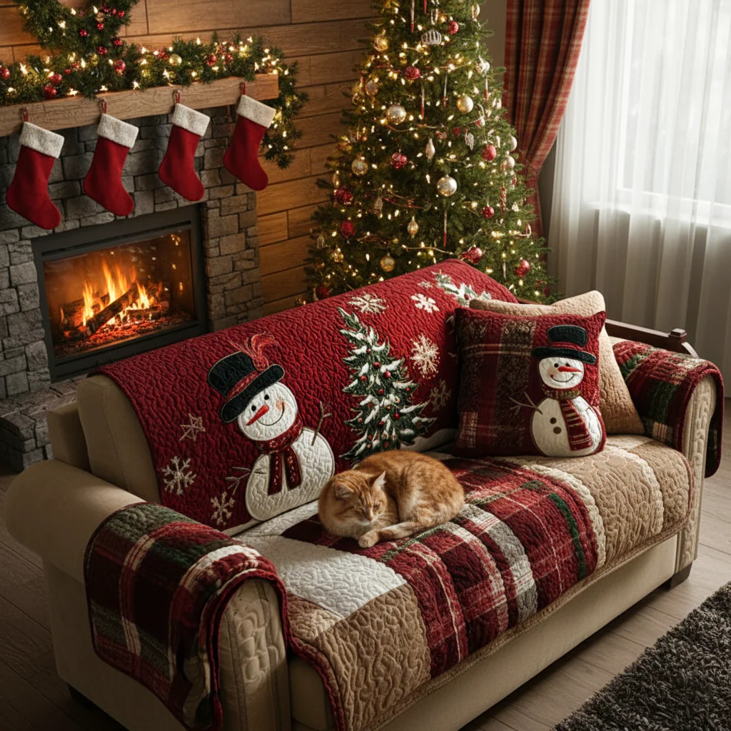 Festive Nights Quilted Sofa Cover NCU0PT9674