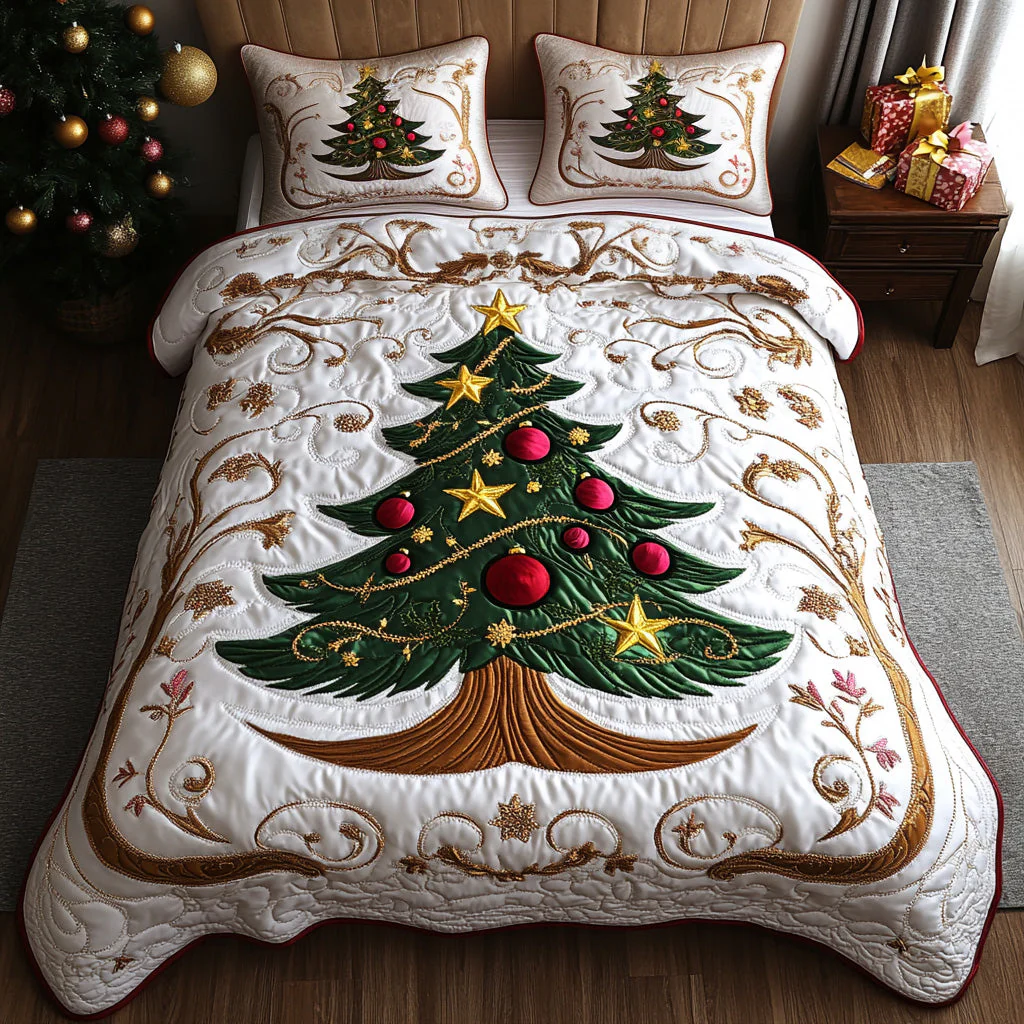 Christmas 3-Piece Quilted Bedding Set NCU0VT268