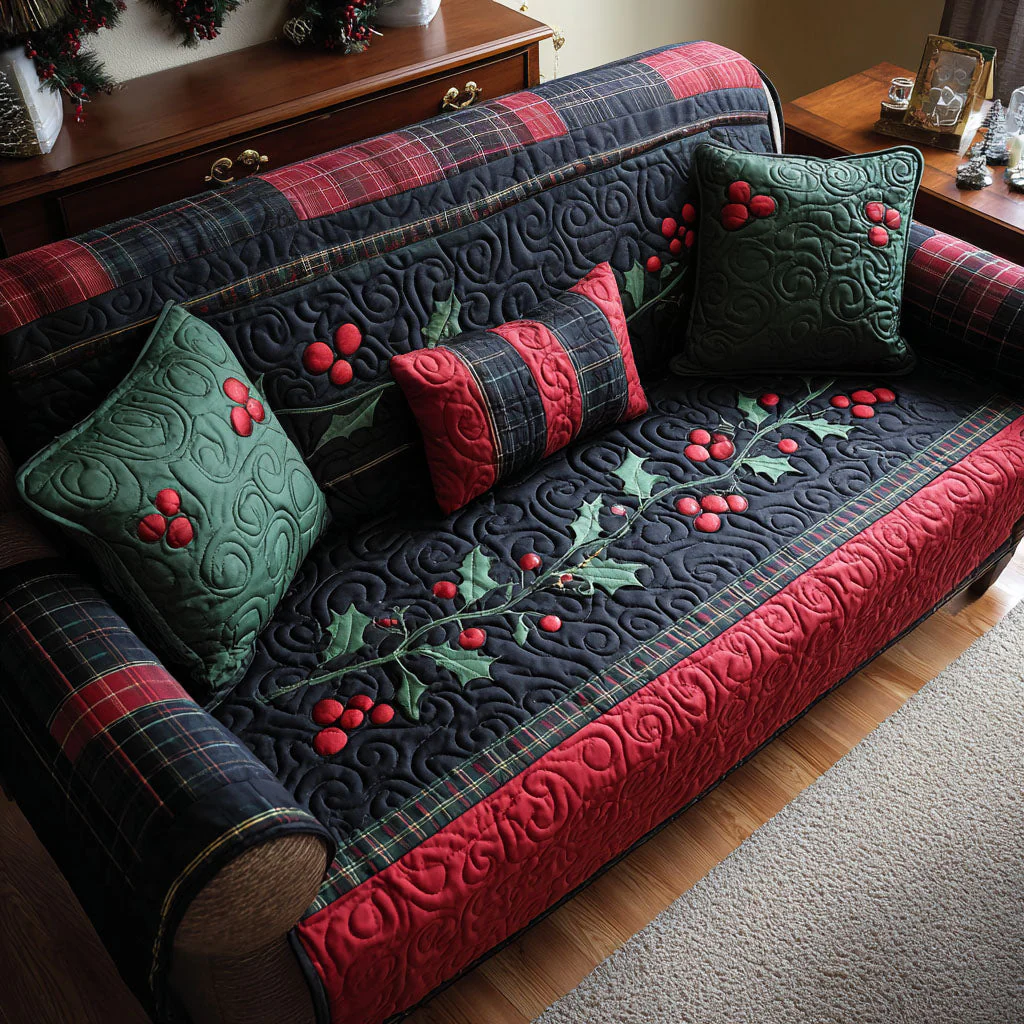 Christmas Quilted Sofa Cover NCU0VT283