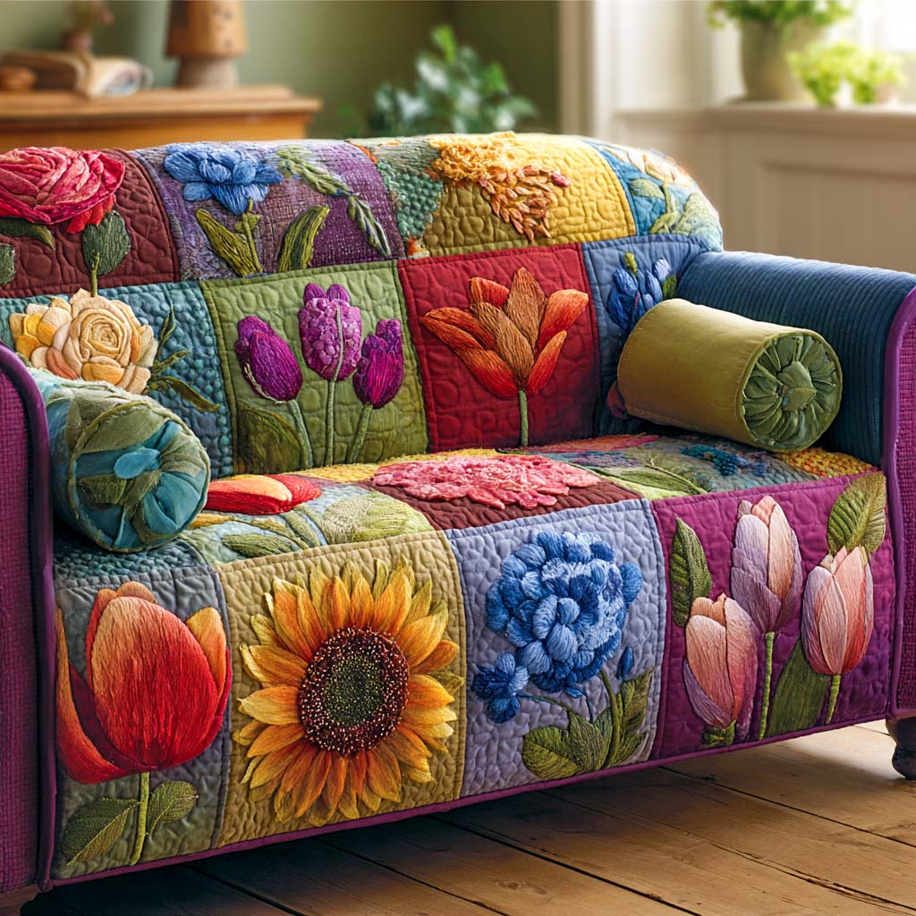 Hippie Quilted Sofa Cover NCU0VT292