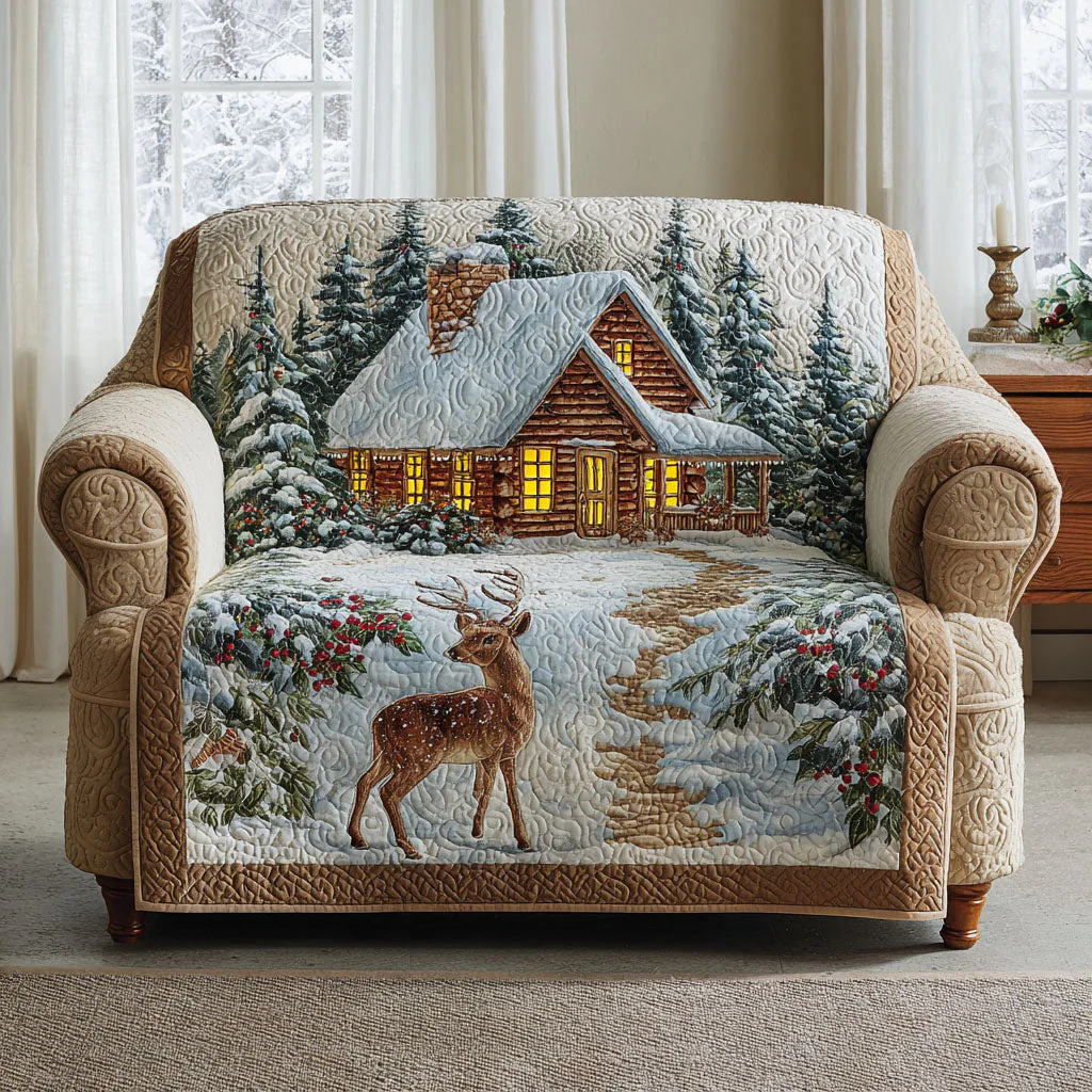 Winter Cabin Quilted Sofa Cover NCU0VT343