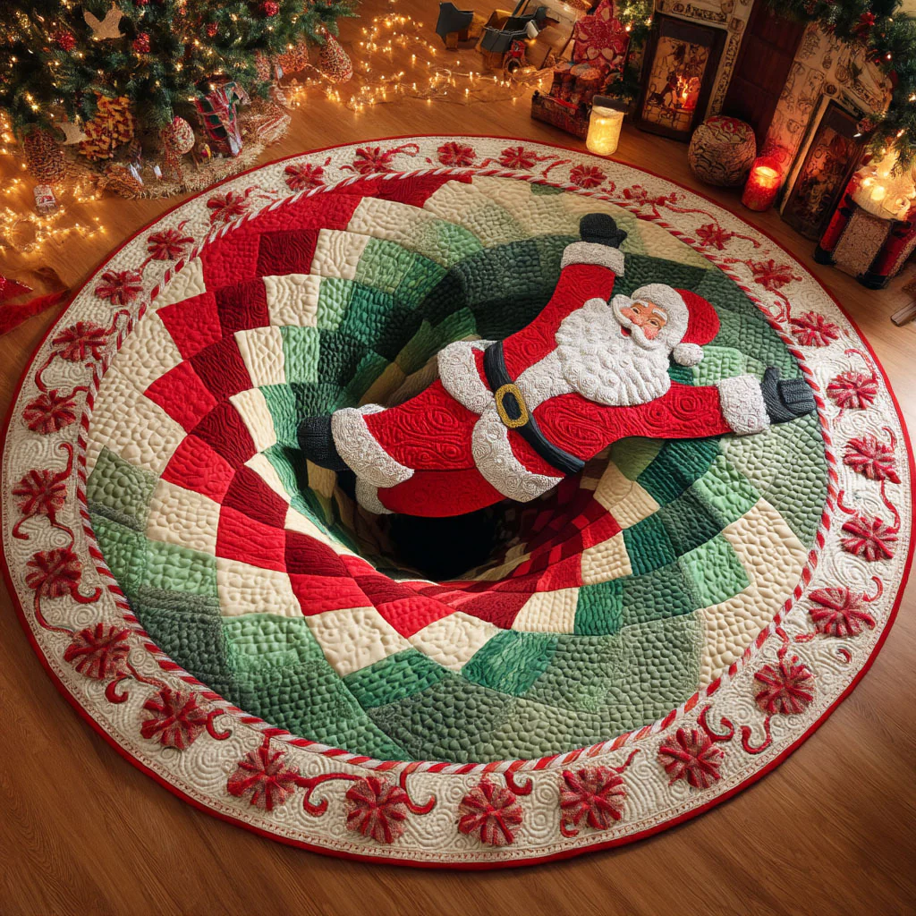 Christmas Quilted Round Mat NCU0VT245
