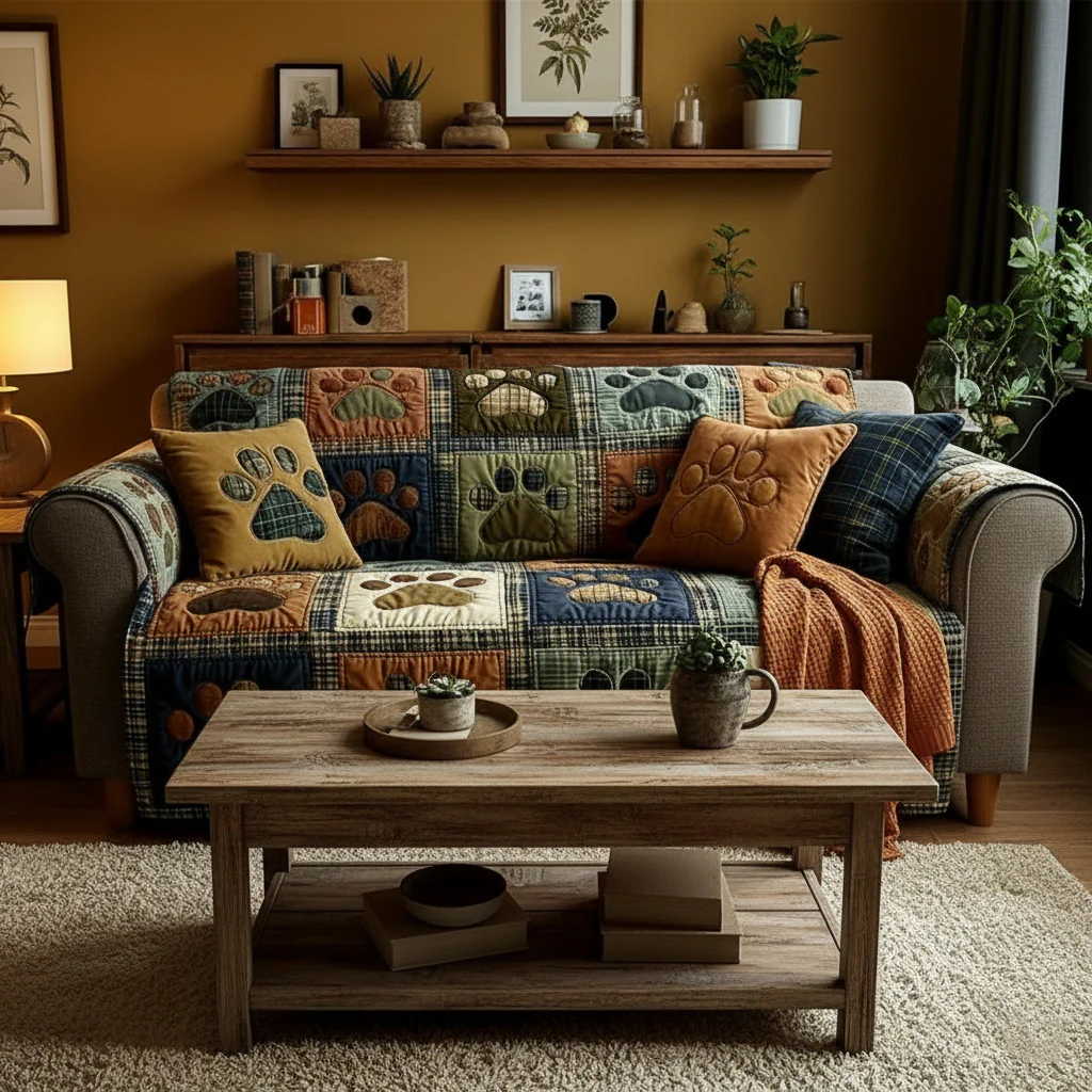 Love Paw Quilted Sofa Cover NCU0NT11193