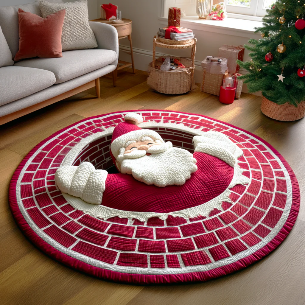 Santa Night Quilted Round Mat NCU0TD344