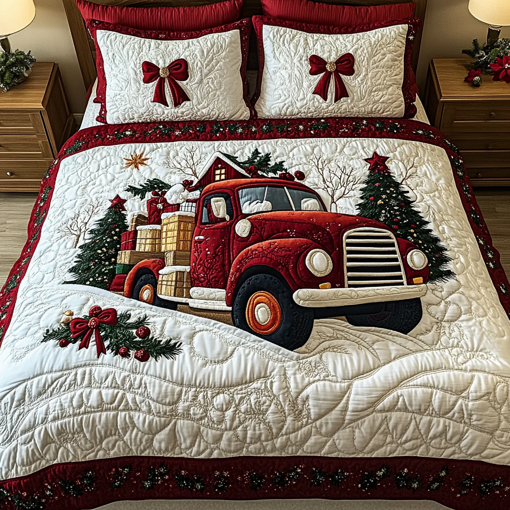 Christmas 3-Piece Quilted Bedding Set NCU0VT64