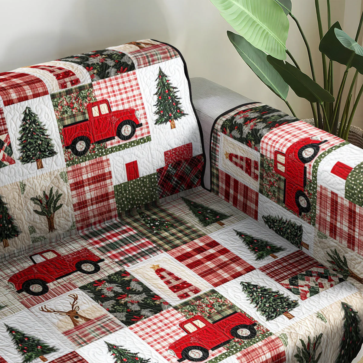 Christmas Quilted Sofa Cover NCU0VT283