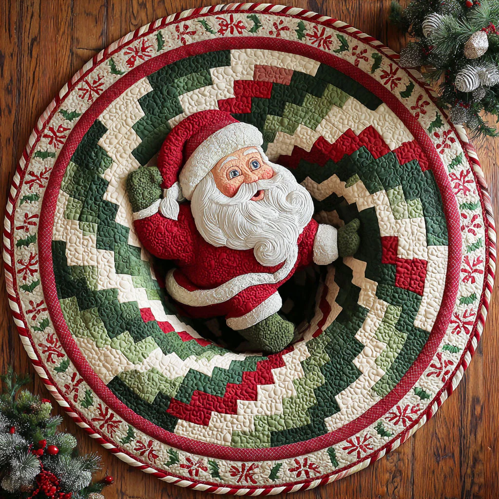 Christmas Quilted Round Mat NCU0VT245