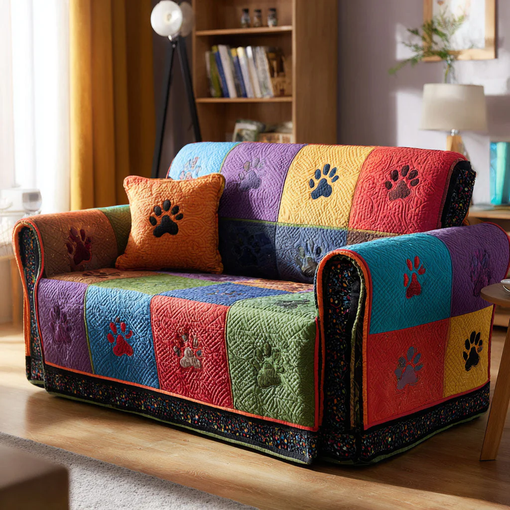 Pet Paw Quilted Sofa Cover NCU0VT342